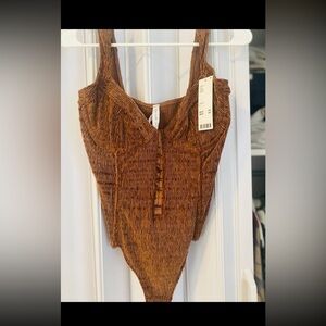 Brown corset bodysuit
